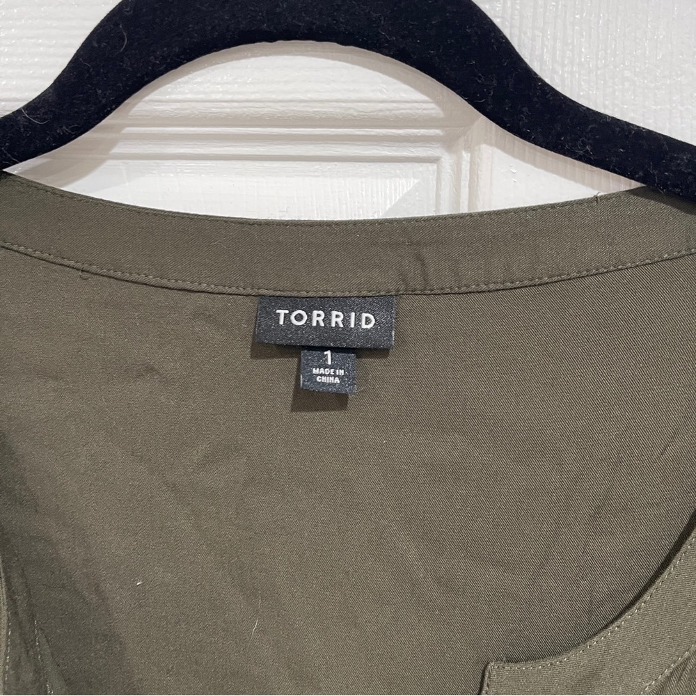 Torrid Army Green Tie Dress - Picture 6 of 7